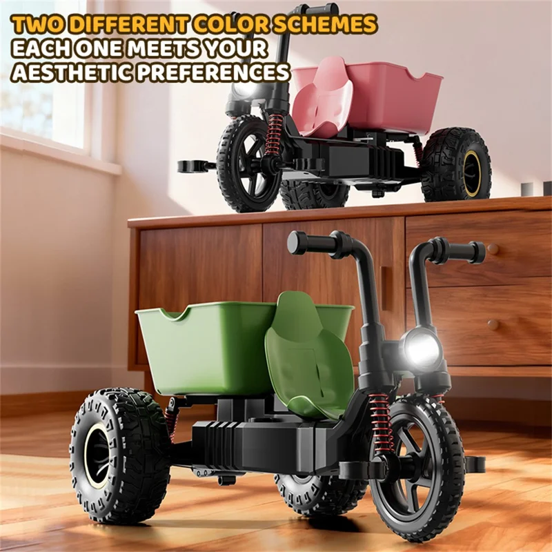 XN-2880 2.4G Tricycle Télécommandée Design de Mouton Cartoon Voiture en Peluche avec Phares LED - Vert