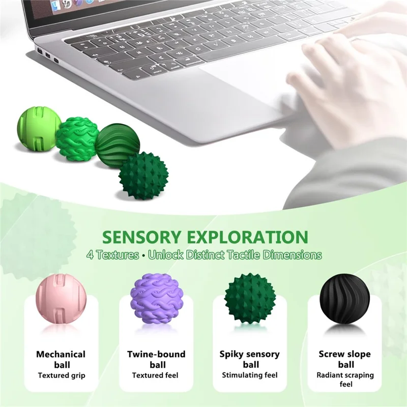 4Pcs 3.3cm Diameter Sensory Silicone Magnetic Balls with Storage Case Stress Relief Toy - Pink