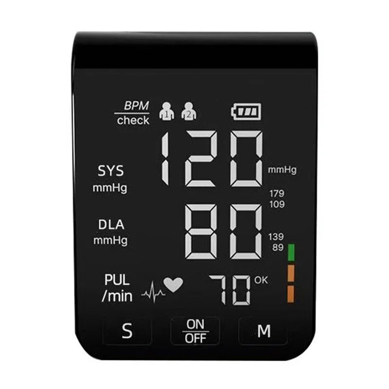 B01A-2 Automatic Upper Arm Blood Pressure Monitor LED Display Type-C Rechargeable Voice Broadcast