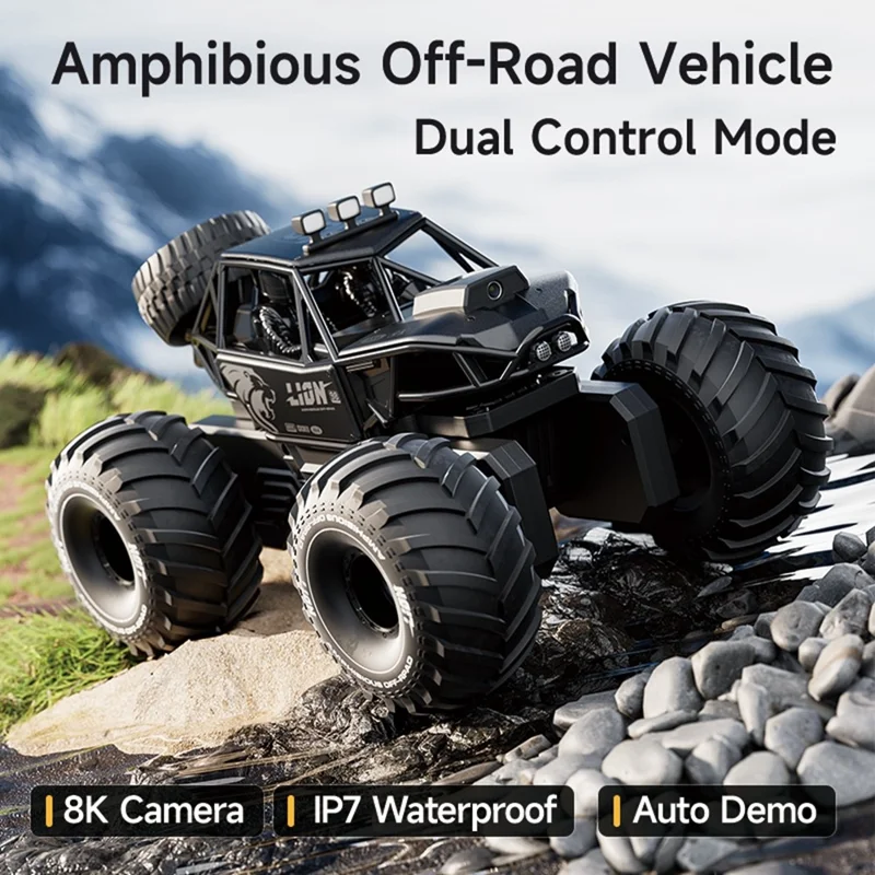 4DRC 4D-Y10 4WD Amphibious RC Car with 1 Battery Dual Mode Remote Control Toy with Camera - Blue
