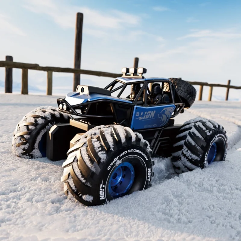 4DRC 4D-Y10 4WD Amphibious RC Car with 1 Battery Dual Mode Remote Control Toy with Camera - Blue
