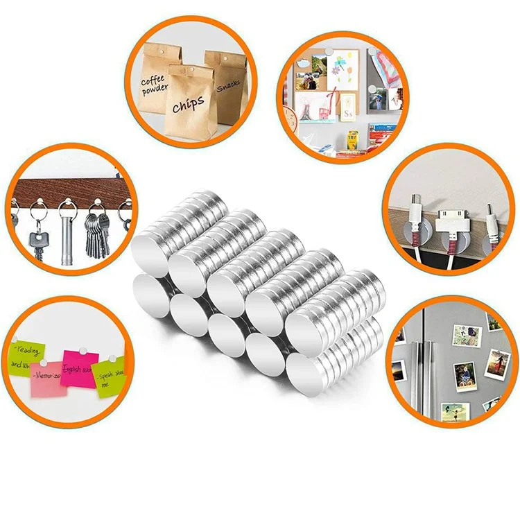 100Pcs / Set 10x2mm Round Super NdFeB Magnet N35 Strong Magnetic Plate for Industrial Production DIY