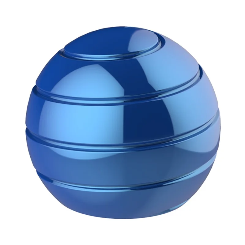 45MM Diameter Decompression Toy Gyroscope Desktop Colored Ball Shape Gyro Perfect Balance Rotation Spinning Top, Size: M - Blue