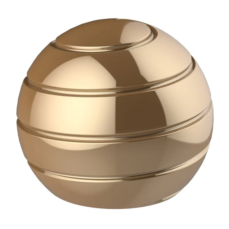 45MM Diameter Decompression Toy Gyroscope Desktop Colored Ball Shape Gyro Perfect Balance Rotation Spinning Top, Size: M - Gold