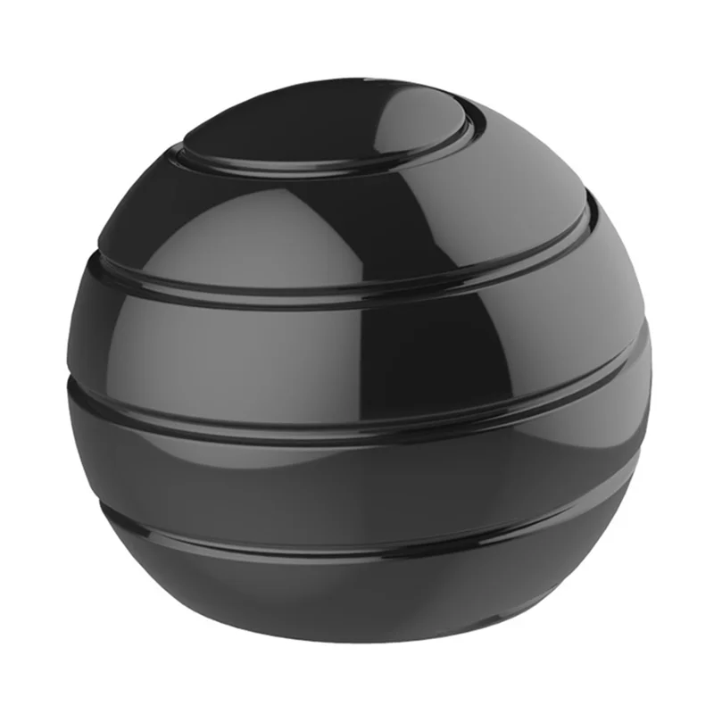 45MM Diameter Decompression Toy Gyroscope Desktop Colored Ball Shape Gyro Perfect Balance Rotation Spinning Top, Size: M - Black