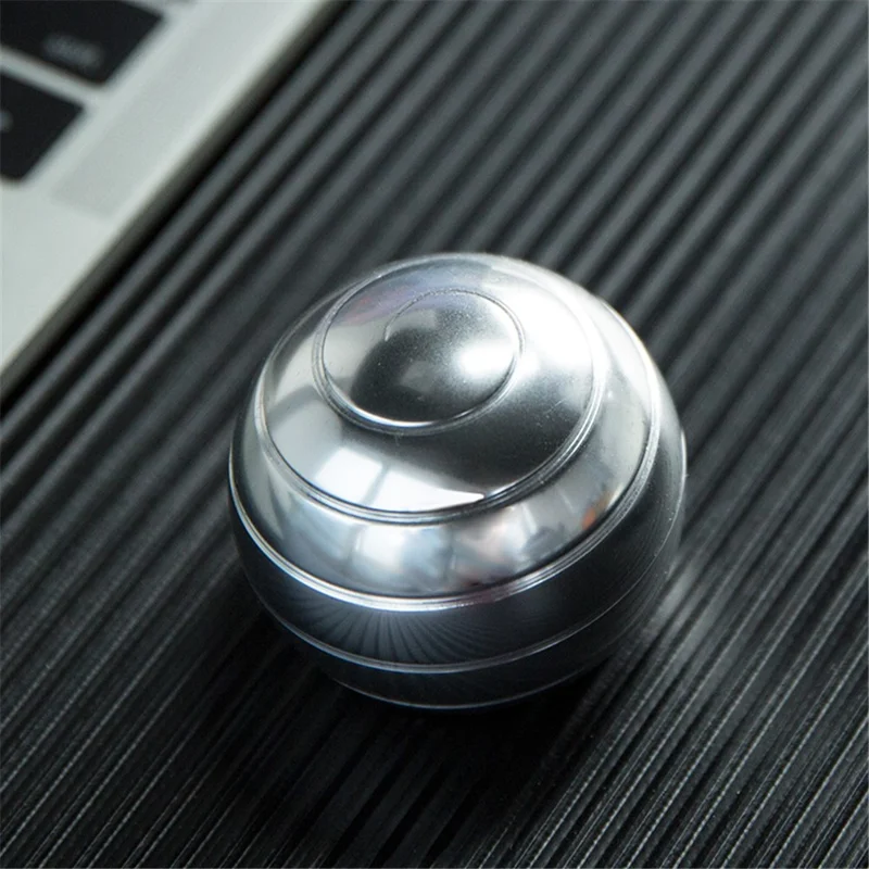 45MM Diameter Decompression Toy Gyroscope Desktop Colored Ball Shape Gyro Perfect Balance Rotation Spinning Top, Size: M - Black