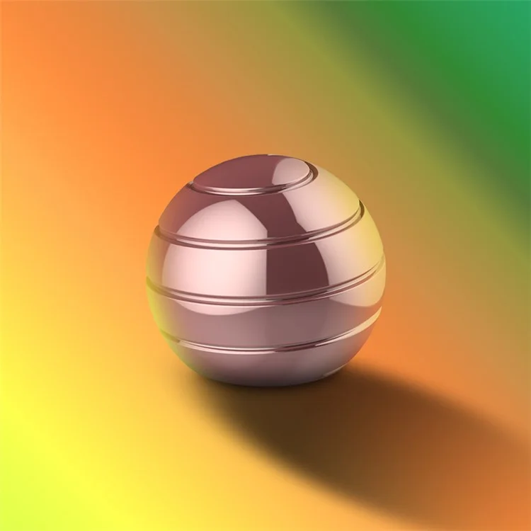 45MM Diameter Decompression Toy Gyroscope Desktop Colored Ball Shape Gyro Perfect Balance Rotation Spinning Top, Size: M - Rose Gold