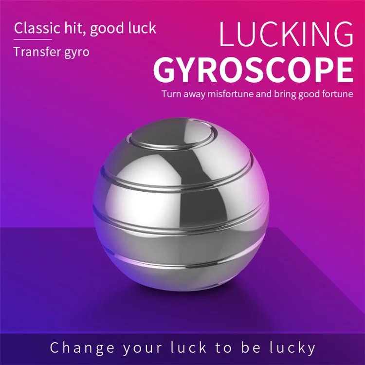 45MM Diameter Decompression Toy Gyroscope Desktop Colored Ball Shape Gyro Perfect Balance Rotation Spinning Top, Size: M - Rose Gold