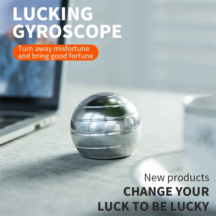 45MM Diameter Decompression Toy Gyroscope Desktop Colored Ball Shape Gyro Perfect Balance Rotation Spinning Top, Size: M - Rose Gold