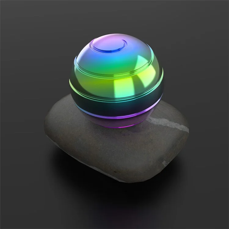 Giroscopio in lega di alluminio da 55 mm di diametro, a forma di palla, perfettamente bilanciato, per rotazione e gioco antistress da scrivania, Dimensione: L