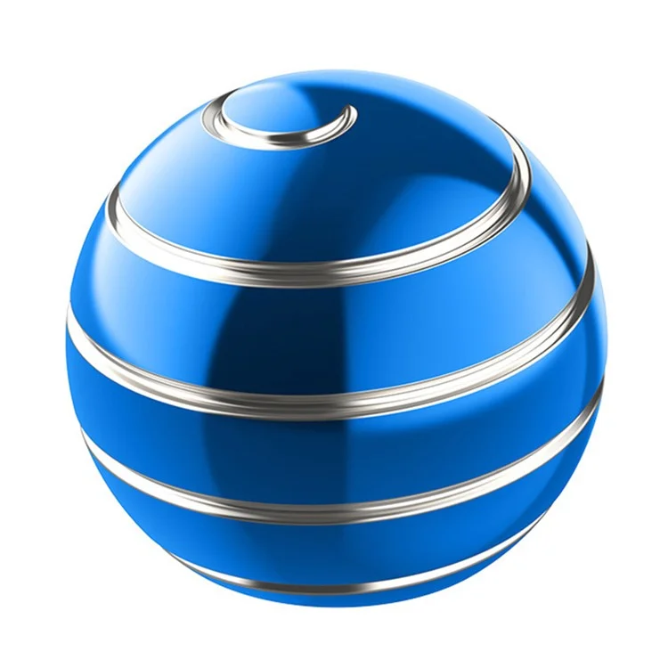 55mm Silber Line Design Glänzende Gyroskopenball Abnehmbare Rotierende Runde Ball Gyro Desktop Fingerspitzen-Entspannungsspielzeug - Blau
