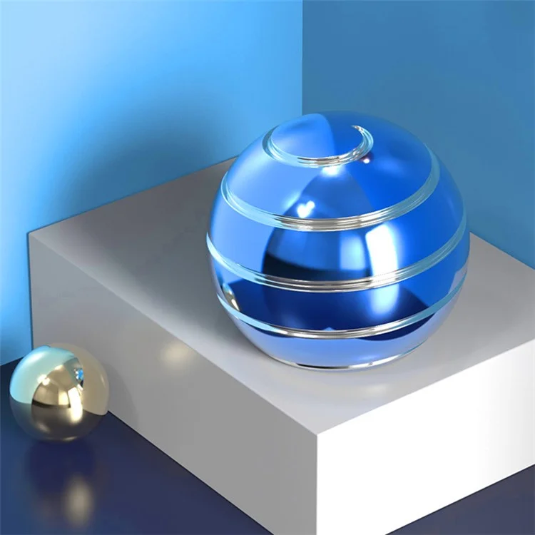 55mm Silver Line Design Glossy Gyroscopic Ball Detachable Spinning Round Ball Gyro Desktop Fingertip Decompression Toy - Blue