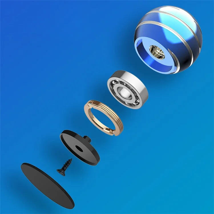 55mm Silber Line Design Glänzende Gyroskopenball Abnehmbare Rotierende Runde Ball Gyro Desktop Fingerspitzen-Entspannungsspielzeug - Blau