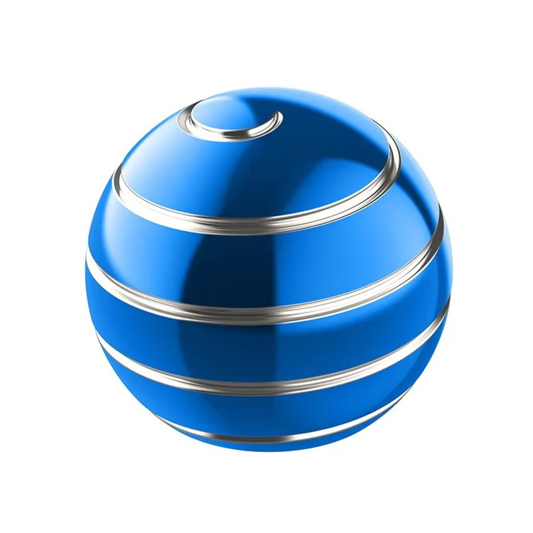 Silver String Rotating Ball Aluminum Alloy Desktop Decompression Spherical Gyro Fidget Toy, Diameter: 45mm - Blue