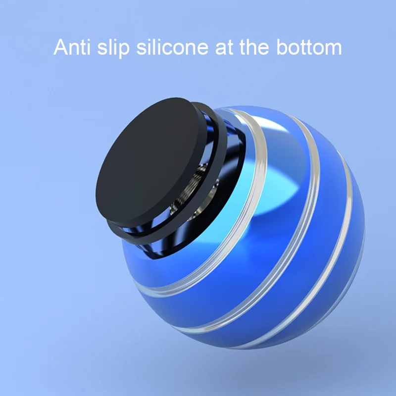 Silver String Rotating Ball Aluminum Alloy Desktop Decompression Spherical Gyro Toy, Diameter: 45mm - Black