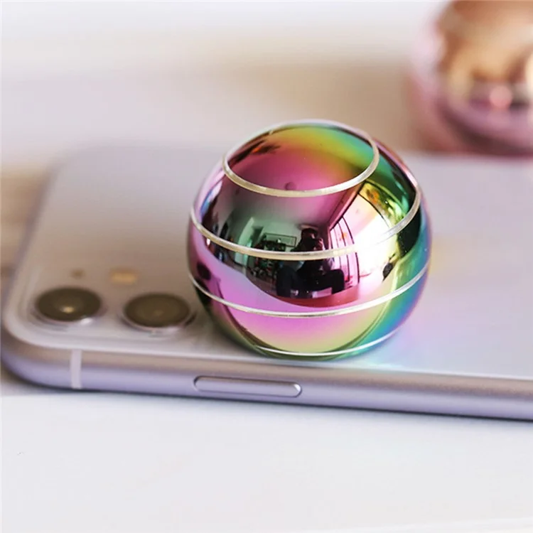 Detachable Silver String Rotating Ball Stress Relief Desktop Spherical Gyro Fidget Toy, Diameter: 40mm - Multi-color