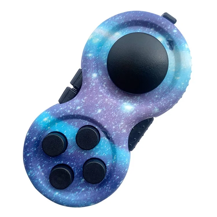 FT04 Decompression Game Controller Reduction Pressure Game Handle Decompression Joy-Pad Toy with Keychain - Midnight Blue