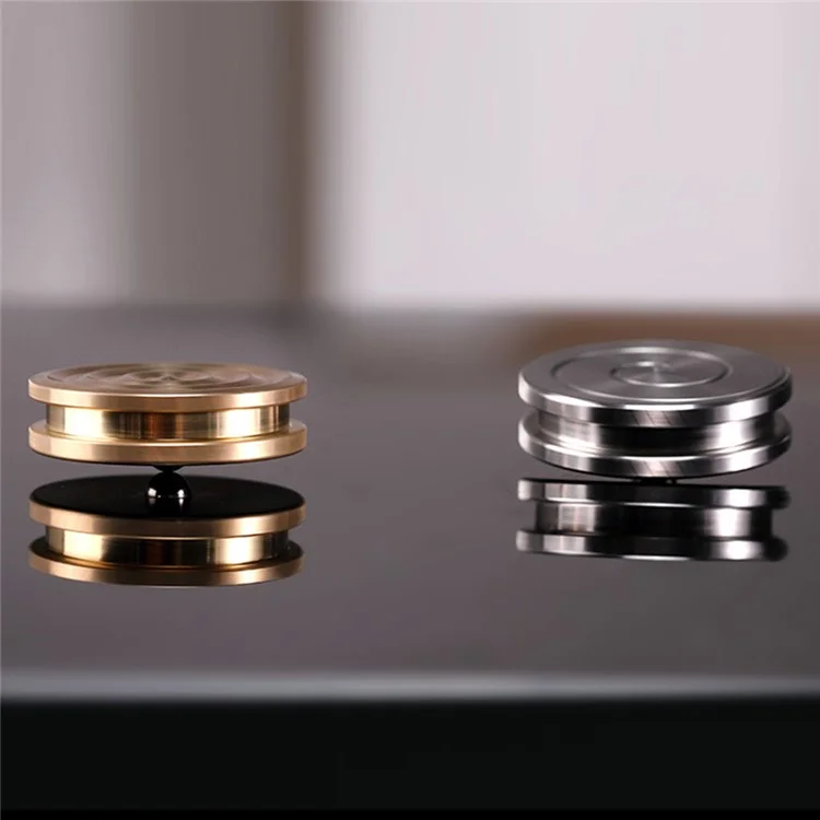 Decompress Pendant Gyro Spinner Necklace Key Chain Metal Spinning Gyroscope Cool Fidget Toy - Stainless Steel Stripe