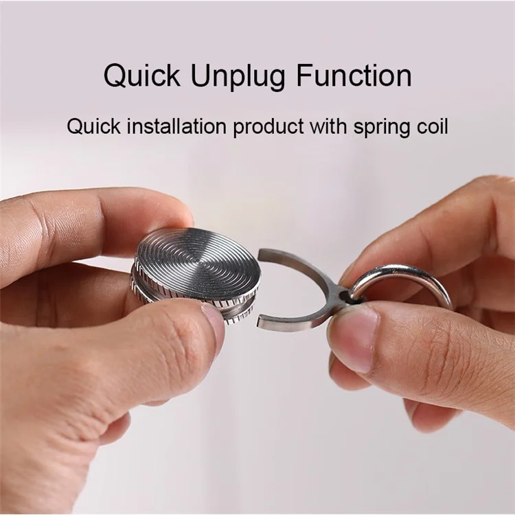 Decompress Pendant Gyro Spinner Necklace Key Chain Metal Spinning Gyroscope Cool Fidget Toy - Stainless Steel Stripe