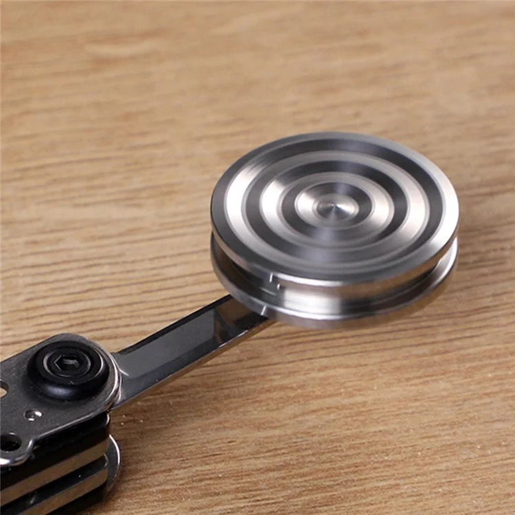 Decompress Pendant Gyro Spinner Necklace Key Chain Metal Spinning Gyroscope Cool Fidget Toy - Stainless Steel Stripe