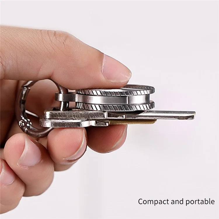 Decompress Pendant Gyro Spinner Necklace Key Chain Metal Spinning Gyroscope Cool Fidget Toy - Stainless Steel Spiral Pattern