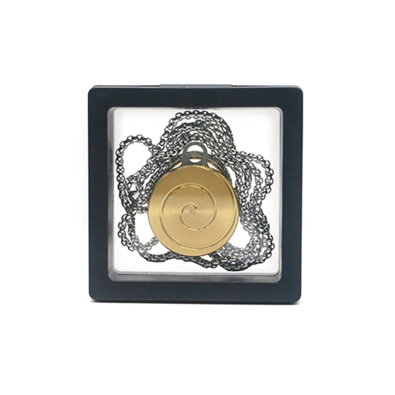 Decompress Pendant Gyro Spinner Necklace Key Chain Metal Spinning Gyroscope Cool Toy - Copper Spiral Pattern