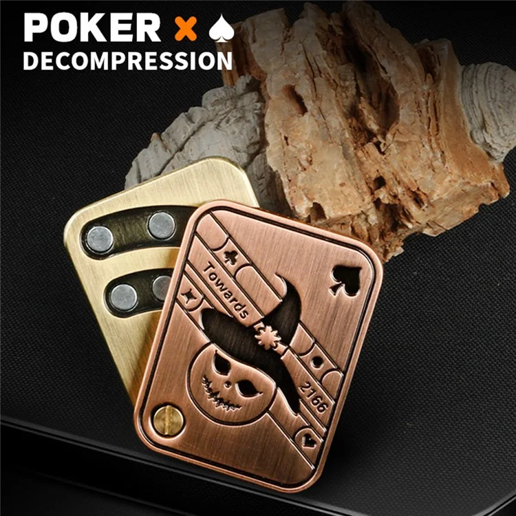 Zinc Alloy Poker Fidget Slider EDC Adult Stress Relief Magnetic Fidget Toy ADHD Autism Sensory Toy Push Card Fidget Slider