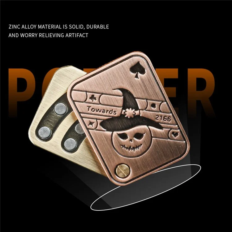 Zinklegierung Poker Zappel Slider EDC Adult Stress Relief Magnetic Zappet Toy Adhs Autismus Sensorische Spielzeug Push Card Zappel Slider