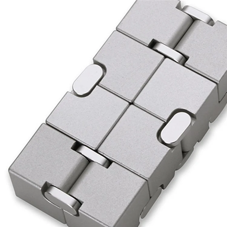 Aluminiumlegierung Unendlicher Würfel Metallstressabbau Büro Flip Kubisches Spielzeug Kreative Fingerspitzen Entspannungsblock - Schwarz / Weiß
