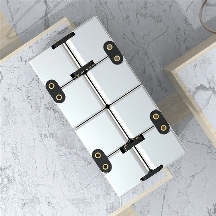 Rivet Design Aluminum Alloy Infinite Cube Creative Metal Stress Relief Flip Cubic Toy Adult Kids Decompression Cube - Rose Gold