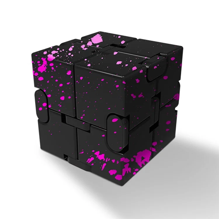 Camouflage Farb Aluminiumlegierung Infinite Würfel Kreative Fingerspitze Dekompression Block Metall Stress Relief Flip Kubikspielzeug - Schwarz / Rose