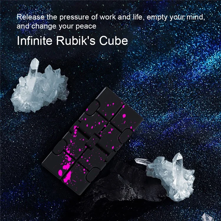 Camouflage Color Aluminum Alloy Infinite Cube Creative Fingertip Decompression Block Metal Stress Relief Flip Cubic Toy - Black / Red