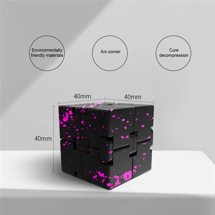 Camouflage Color Aluminum Alloy Infinite Cube Creative Fingertip Decompression Block Metal Stress Relief Flip Cubic Toy - Black / Red