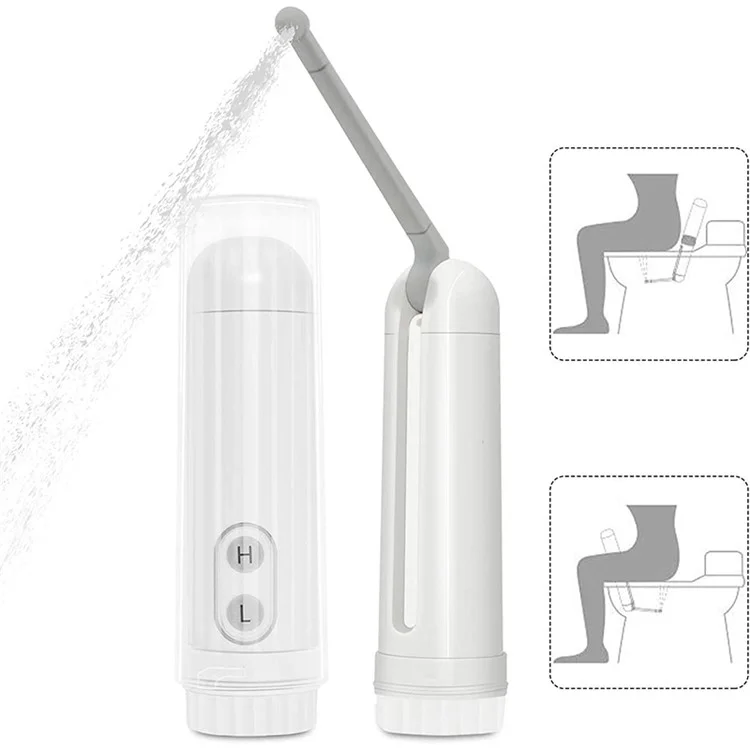 Bidet da viaggio portatile da 140 ml IPX6 impermeabile Spruzzatore elettrico per bidet con ugello regolabile a 180 gradi per il lavaggio del bambino, cura personale, disabilità, viaggi - Bianco