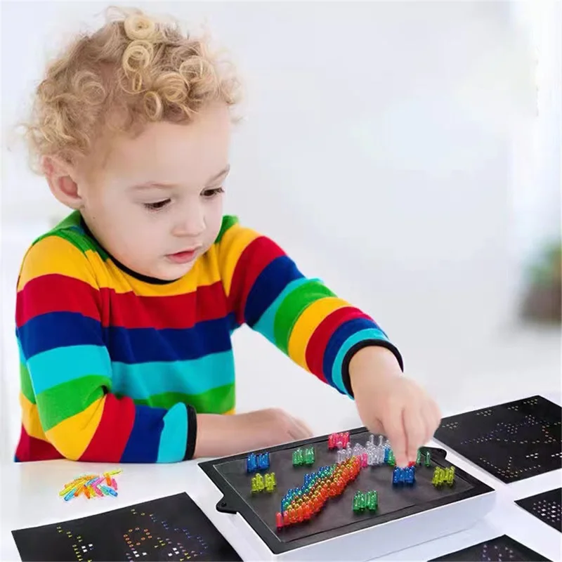 180PCS Kids DIY 3D Magic Light LED Panel Construction Toys Children Educational Building Blocks