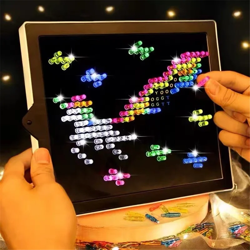 180PCS Kids DIY 3D Magic Light LED Panel Construction Toys Children Educational Building Blocks