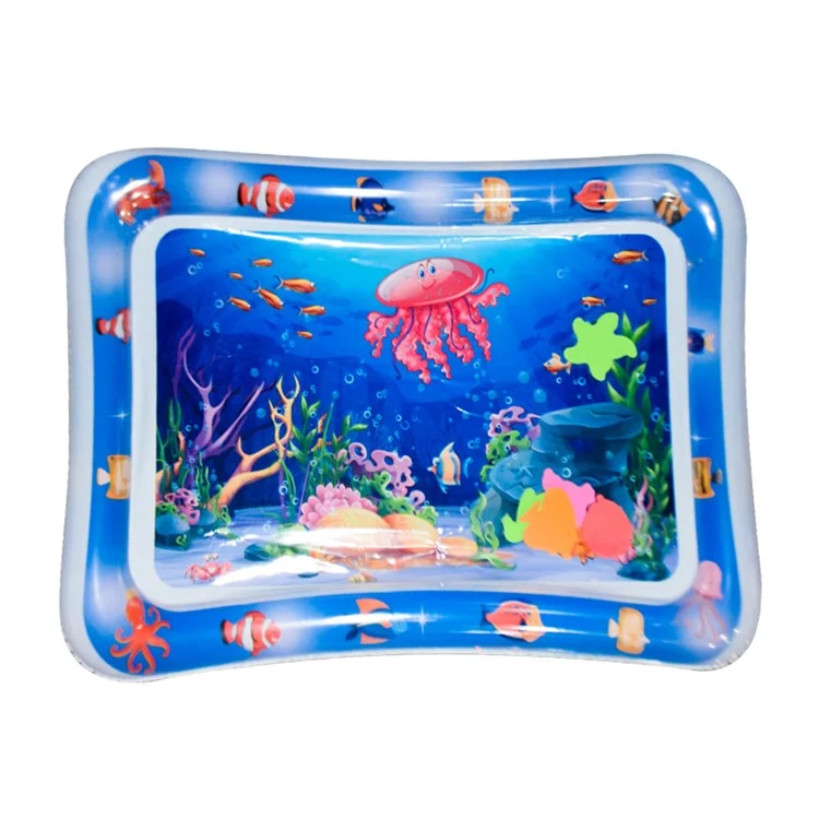 YX-007 Kids Water Mat Fun Time Play Activity Center Square Mat for Kids and Toddlers Baby Toys - Red Jellyfish