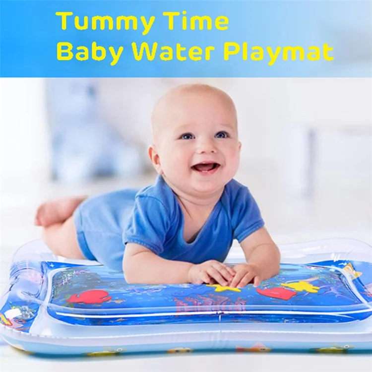 YX-007 Kids Water Mat Fun Time Play Activity Center Square Mat for Kids and Toddlers Baby Toys - Red Jellyfish
