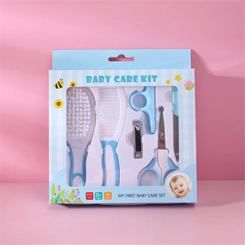 6Pcs / Set Baby Healthcare Nail Care Kit Safe Newborn Nursery Care Set Infant Baby Girl Boy Gift (Dual-colored) - Blue