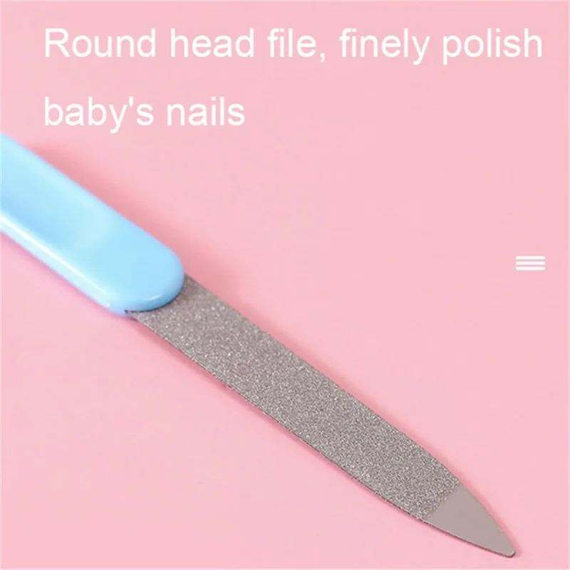 6Pcs / Set Baby Healthcare Nail Care Kit Safe Newborn Nursery Care Set Infant Baby Girl Boy Gift (Dual-colored) - Pink