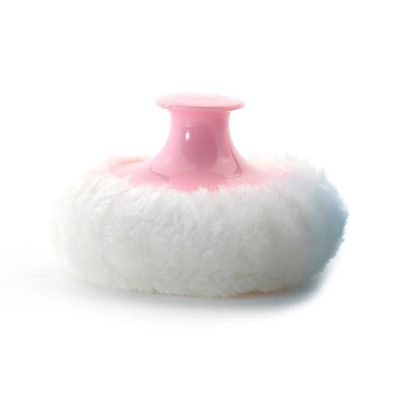 ABS+Fibre Soft Fluffy Powder Puff Loose Powder Body Cosmetic Makeup Powder Puff with Handle - Pink