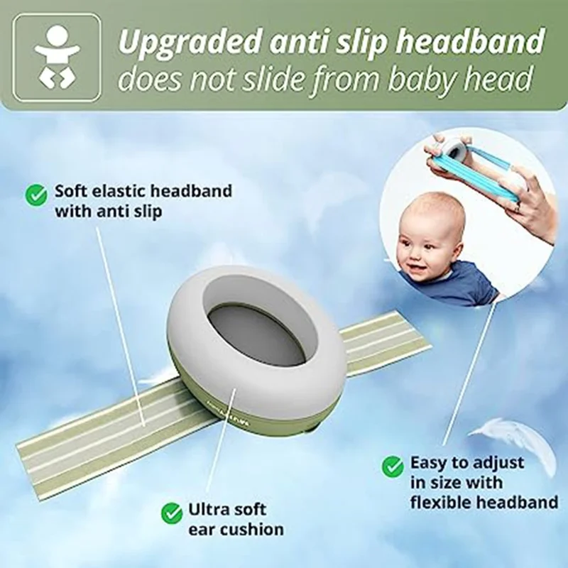 Baby Ear Protection Noise Reduction Earmuff Infant Hearing Protection Sleep Earmuff - Black