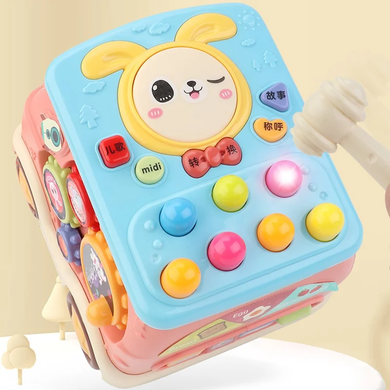 ST8899-17 Children Multi-Function Bus Gopher Game Puzzle Toy Fun Track Maze Educational Toys with Sound Light - Green