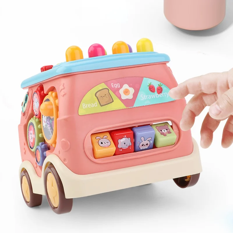 ST8899-17 Children Multi-Function Bus Gopher Game Puzzle Toy Fun Track Maze Educational Toys with Sound Light - Green