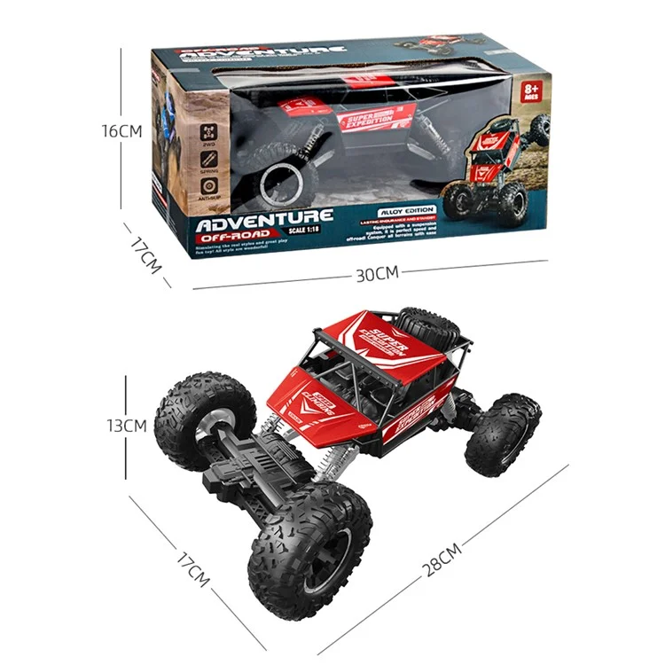 LX222 Alliage Enfants 1 / 18 4ch RC Véhicule Tout-terrain Délige Crimping Cart Toy 2.4g Modèle de Voiture Électrique Toys - Bleu