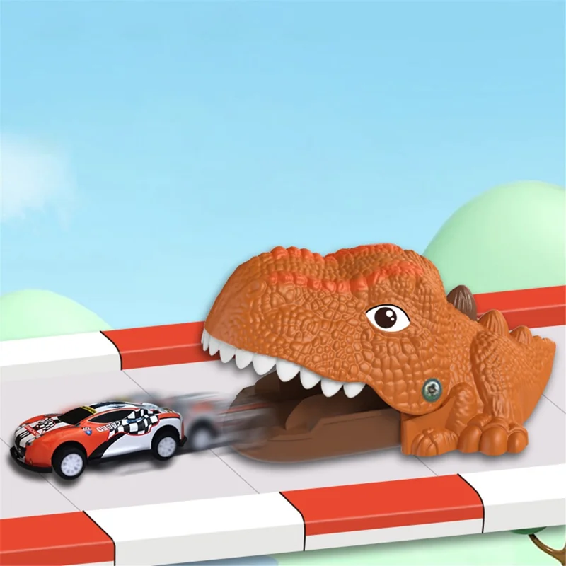 JJ910 Press Ejection Dinosaur Pull Back Car Dinosaur Animal Catapult Launcher Kids Toy - Yellow