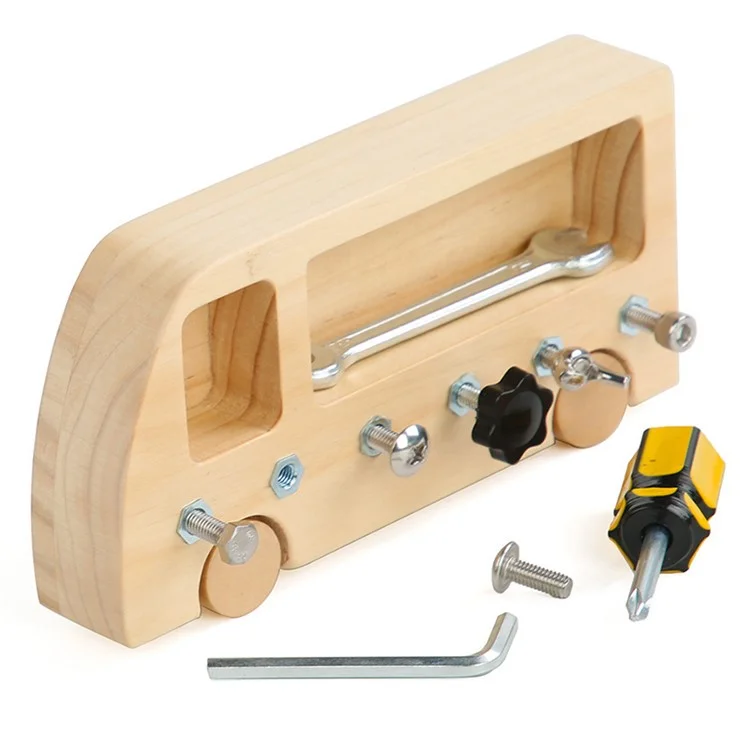 Juego de Tornillos y Tuercas de Madera para Niños, Juego Educativo Temprano para Preescolar