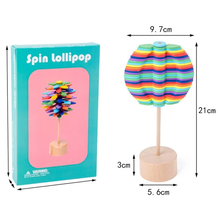 Wooden Spiral Toy Stress Relief Colorful Rotating Spinning Decorative Toy ST - Colorful Leaf