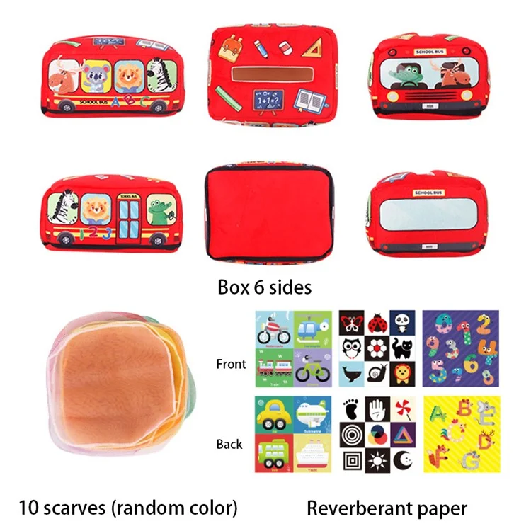 Baby Magic Tissue Box Educational Learning Sensory Toy For Kids Finger Exercício ST - Carro