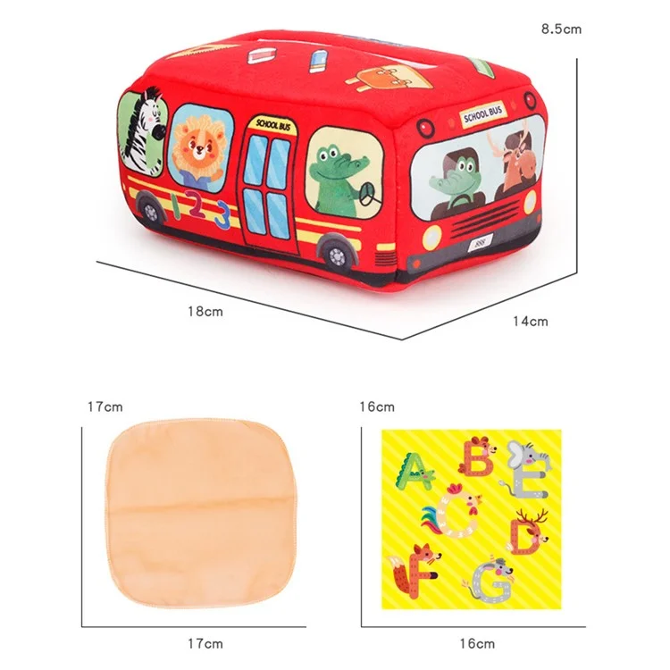 Baby Magic Tissue Box Educational Learning Sensory Toy for Kids Finger Exercise ST - Cartoon Animals